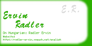ervin radler business card